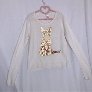 🍌CLEARANCE! - Cat & Jack Girls Cat sweater sz-L